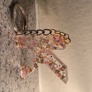 This is a resin key chain that has been sanitized